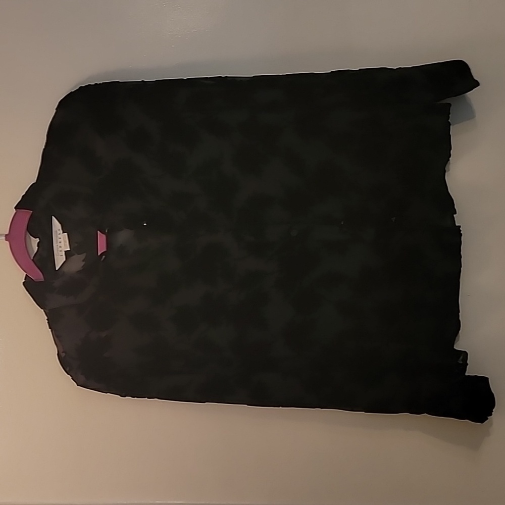 Brand new Express black transparent with velvet designs blouse size M